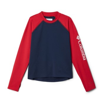 Columbia Sandy Shores Long Sleeve Sunguard, Sudaderas Azul Marino Azules Rojos Para Niño | 418305-YB